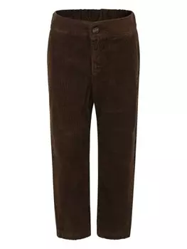 Golden Goose Kids прямые брюки с вышитым логотипом, коричневый