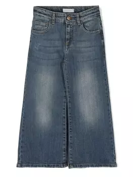 Golden Goose Kids широкие джинсы с эффектом потертости, синий
