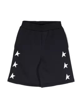 Golden Goose Kids широкие шорты Black Star Collection, синий
