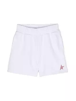 Golden Goose Kids шорты с блестками, белый