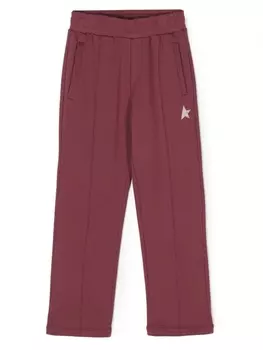 Golden Goose Kids спортивные брюки из джерси с блестками, красный