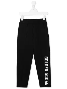 Golden Goose Kids спортивные брюки с логотипом, черный