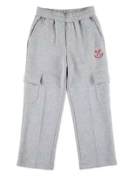Golden Goose Kids спортивные брюки с логотипом, серый