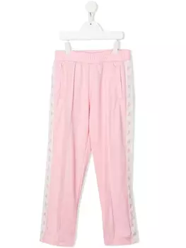 Golden Goose Kids спортивные брюки с принтом на лампасах, розовый