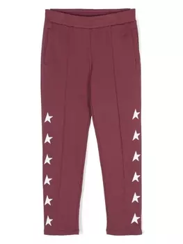 Golden Goose Kids спортивные брюки с принтом, красный