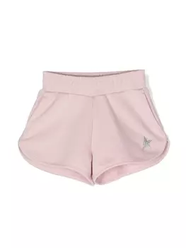 Golden Goose Kids спортивные шорты с принтом, розовый