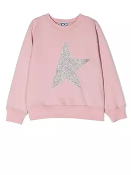 Golden Goose Kids толстовка с блестками, розовый