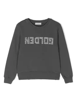 Golden Goose Kids толстовка с кристаллами, серый