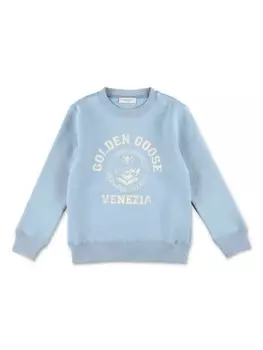 Golden Goose Kids толстовка с логотипом, синий