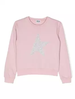Golden Goose Kids толстовка с вышитым логотипом, розовый