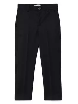 Golden Goose Kids твиловые брюки прямого кроя, синий