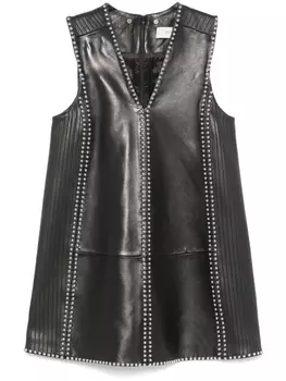 Golden Goose кожаное платье мини, черный