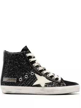 Golden Goose кроссовки Francy с блестками, черный