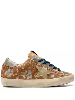 Golden Goose кроссовки Super-Star "Leo Hazelnut/Light Grey/Gold/Grey/Blue", коричневый