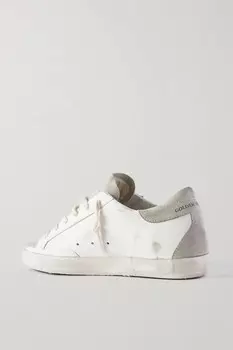 GOLDEN GOOSE кроссовки Superstar из потертой кожи и замши, белый