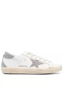 Golden Goose кроссовки Superstar, украшенные блестками, белый