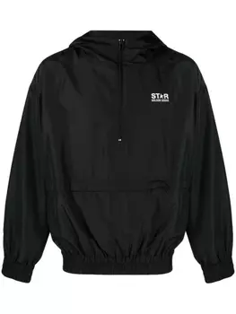 Golden Goose куртка с капюшоном и логотипом, черный