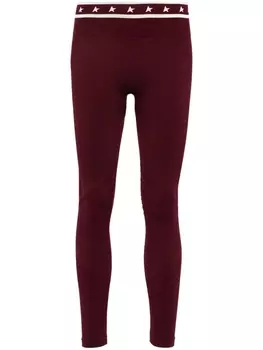 Golden Goose легинсы с логотипом, фиолетовый