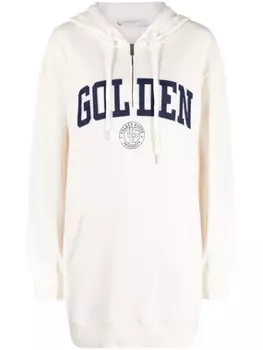Golden Goose платье-худи с логотипом, нейтральный цвет
