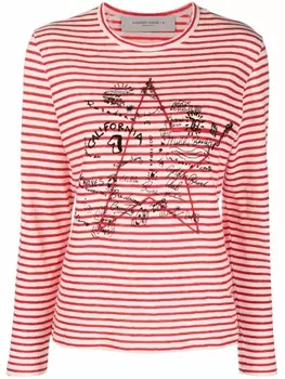 Golden Goose полосатая футболка с длинными рукавами, нейтральный цвет