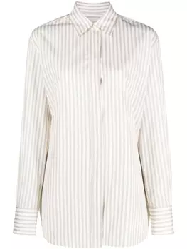 Golden Goose полосатая рубашка с длинными рукавами, нейтральный цвет