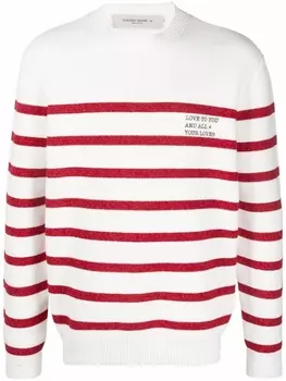 Golden Goose полосатый джемпер с круглым вырезом, белый