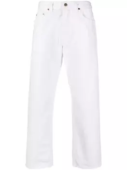 Golden Goose прямые джинсы с эффектом потертости, белый