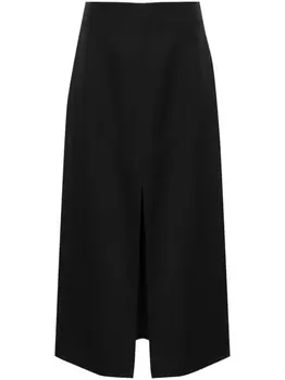 Golden Goose шерстяная юбка миди А-силуэта, черный