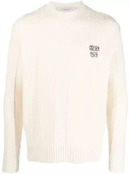 Golden Goose шерстяной джемпер с вышитым логотипом, белый