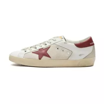 Golden Goose Super Star Leather Sneaker, cream, white, red & beige