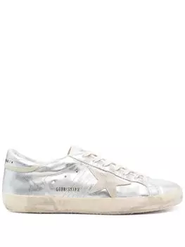 Golden Goose Super-Star low-top sneakers, серебристый