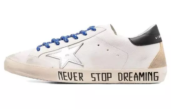 Golden Goose Super Star Never Stop Dreaming White Black Silver-tone