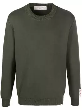 Golden Goose толстовка с эффектом потертости, зеленый