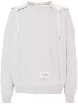 Golden Goose толстовка с капюшоном из набивного хлопка, серый