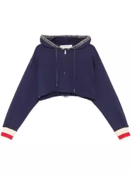 Golden Goose укороченное худи с воротником на молнии, синий