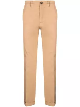 Golden Goose узкие брюки чинос со складками, нейтральный цвет