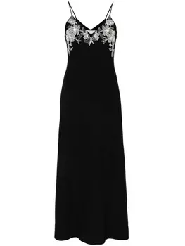 Golden Goose вышитое макси-платье без рукавов, синий