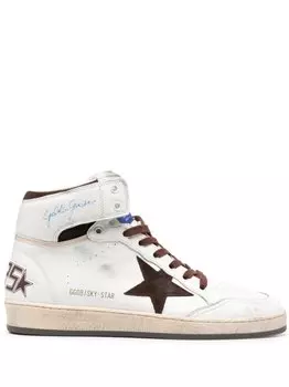 Golden Goose высокие кеды Sky-Star на шнуровке, белый