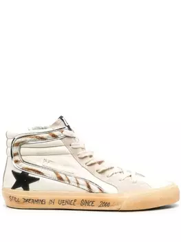Golden Goose высокие кеды Slide, нейтральный цвет