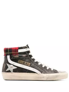 Golden Goose высокие кроссовки с эффектом потертости, черный