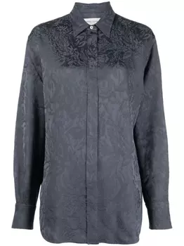 Golden Goose жаккардовая рубашка с цветочным узором, синий