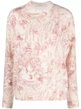 Golden Goose жаккардовый джемпер с цветочным узором, белый