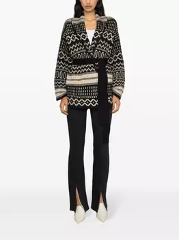 Golden Goose жаккардовый кардиган с поясом, черный