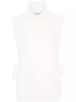 Golden Goose жилет рыбацкой вязки с вышитым логотипом, нейтральный цвет