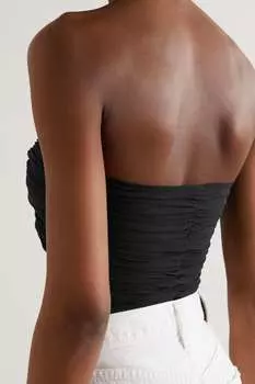 GOLDSIGN топ без бретелек Seawall из эластичного джерси со сборками, черный