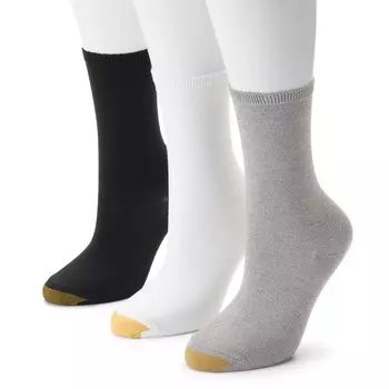 GOLDTOE, 3 пары носков Castaway Crew, размер 9–11, цвет Gray Marl