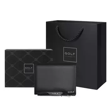 GOLF Чехол для водительских прав, визитница, мужской кошелек Trumpets из натуральной кожи высшего качества, черный