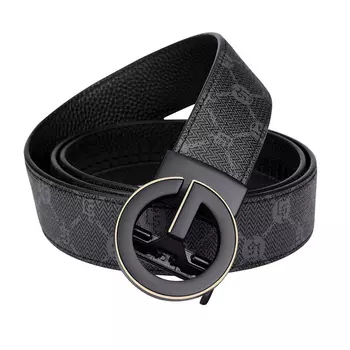 GOLF Ремень из ПВХ с автоматической пряжкой, черный, оружейный металл/золото, мужской, 3,5 см