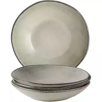 ГОЛЛАНДСКАЯ РОЗА АМСТЕРДАМ Суповая тарелка «Dutch Rose Amsterdam Organic», (набор, 4 шт., набор/4: тарелка для супа или салата 23,5 см), керамика, ручная работа, 23,5 см, цвет creme