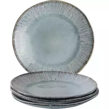 ГОЛЛАНДСКАЯ РОЗА АМСТЕРДАМ Тарелка для завтрака «Dutch Rose Amsterdam Organic», (набор, 4 предмета, тарелка для завтрака, торта, десерта, салата или закуски 21,5 см), керамика, ручная работа, 21,5 см, цвет blau